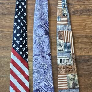 DONALD TRUMP EAGLES WINGS NABOTH mens LOT OF 3 ties SIZE 60x3.75 MULTICOLOR T11